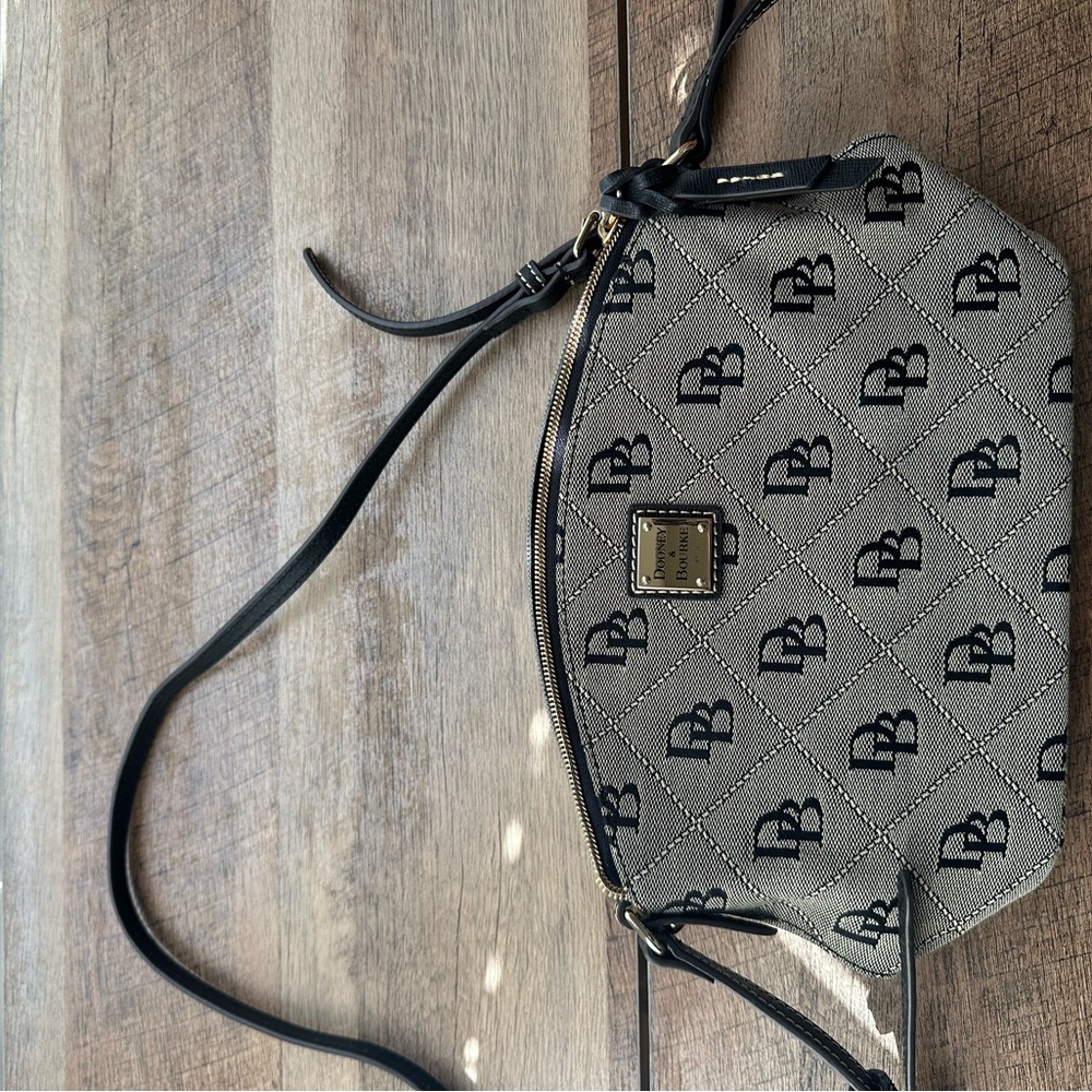Dooney & Bourke Black and Gray Designer Crossbody Bag